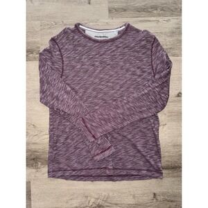 Johnston & Murphy Men's 100% Cotton Heathered Maroon Long Sleeve Shirt, Large